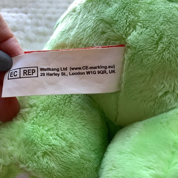 Gitzy Plush Frog Green Polka Dot Stuffed Animal w Rattle Toy Embroidered Eyes - Picture 11 of 12